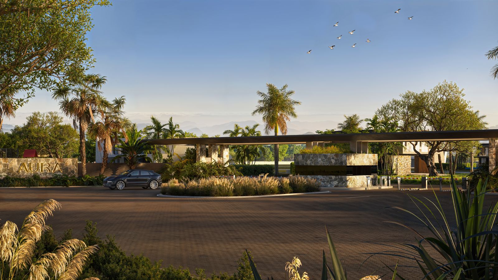 Aura Garden Place – Pórtico social pela Estrada do Mar