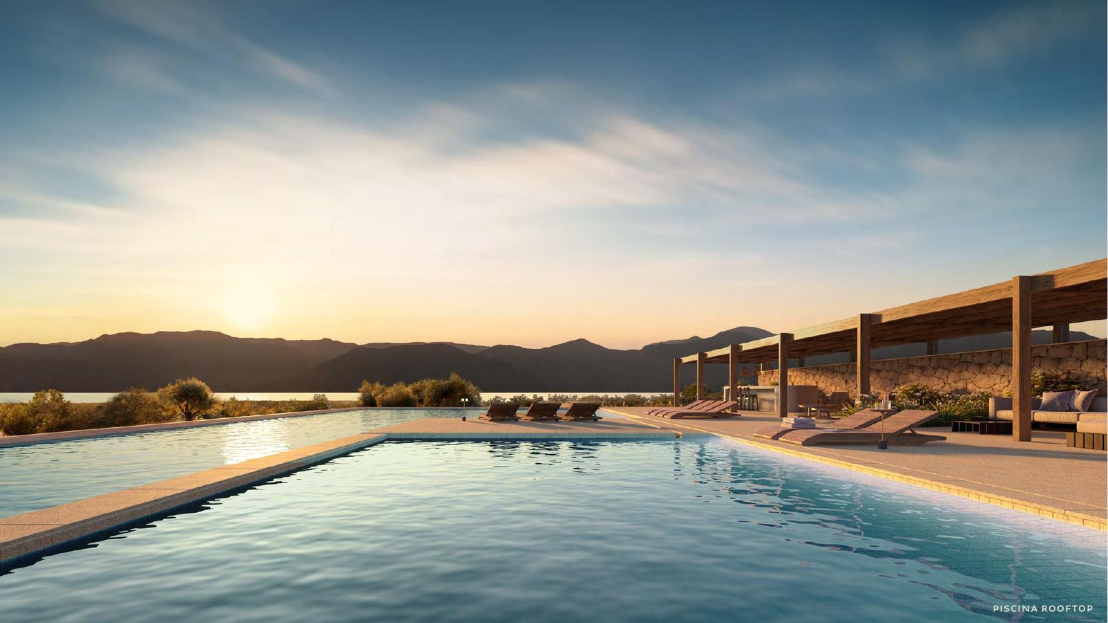 Harmony – Piscina rooftop com vista para a serra