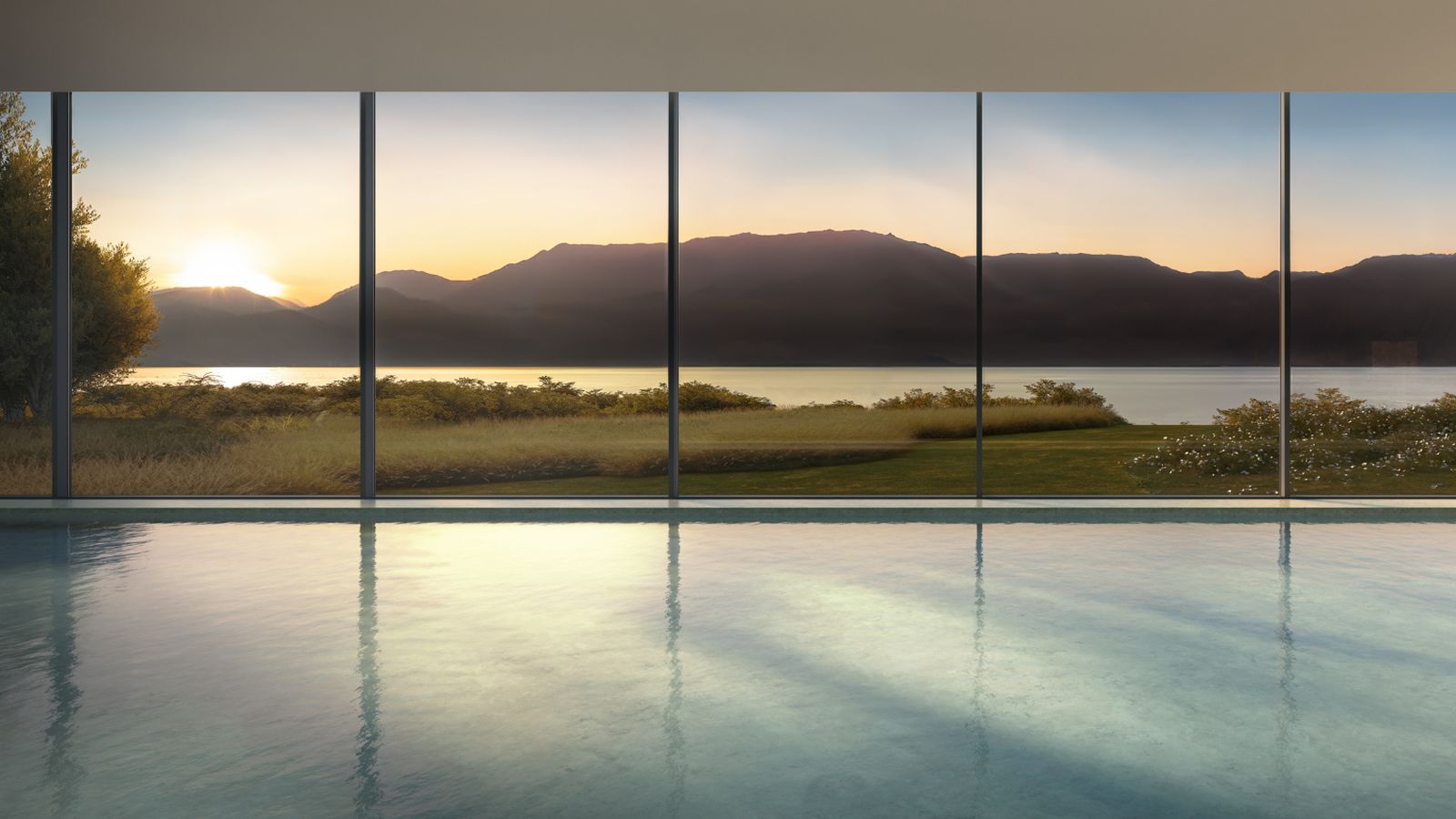 Harmony – Piscina térmica de frente para a lagoa
