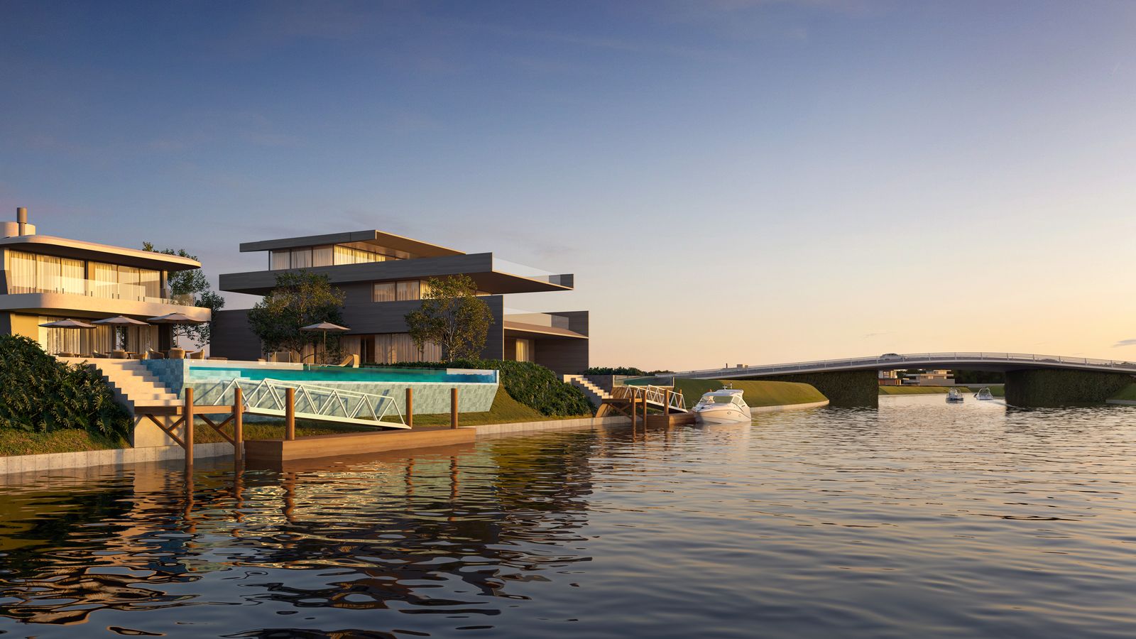 Mônaco Grand Marina – Casas com píer privativo nos fundos